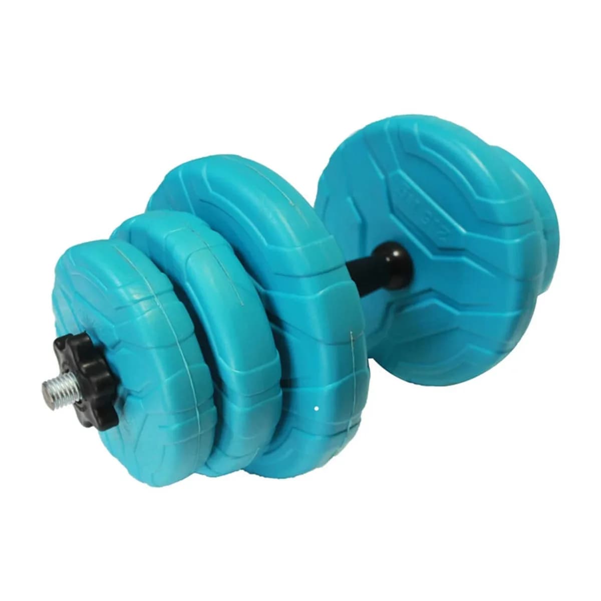 دمبل گرد رادیس فیت مدل DVP-7Mix One Handle وزن 7 کیلوگرم بسته یک عددی — نمای مورب، فیروزهای