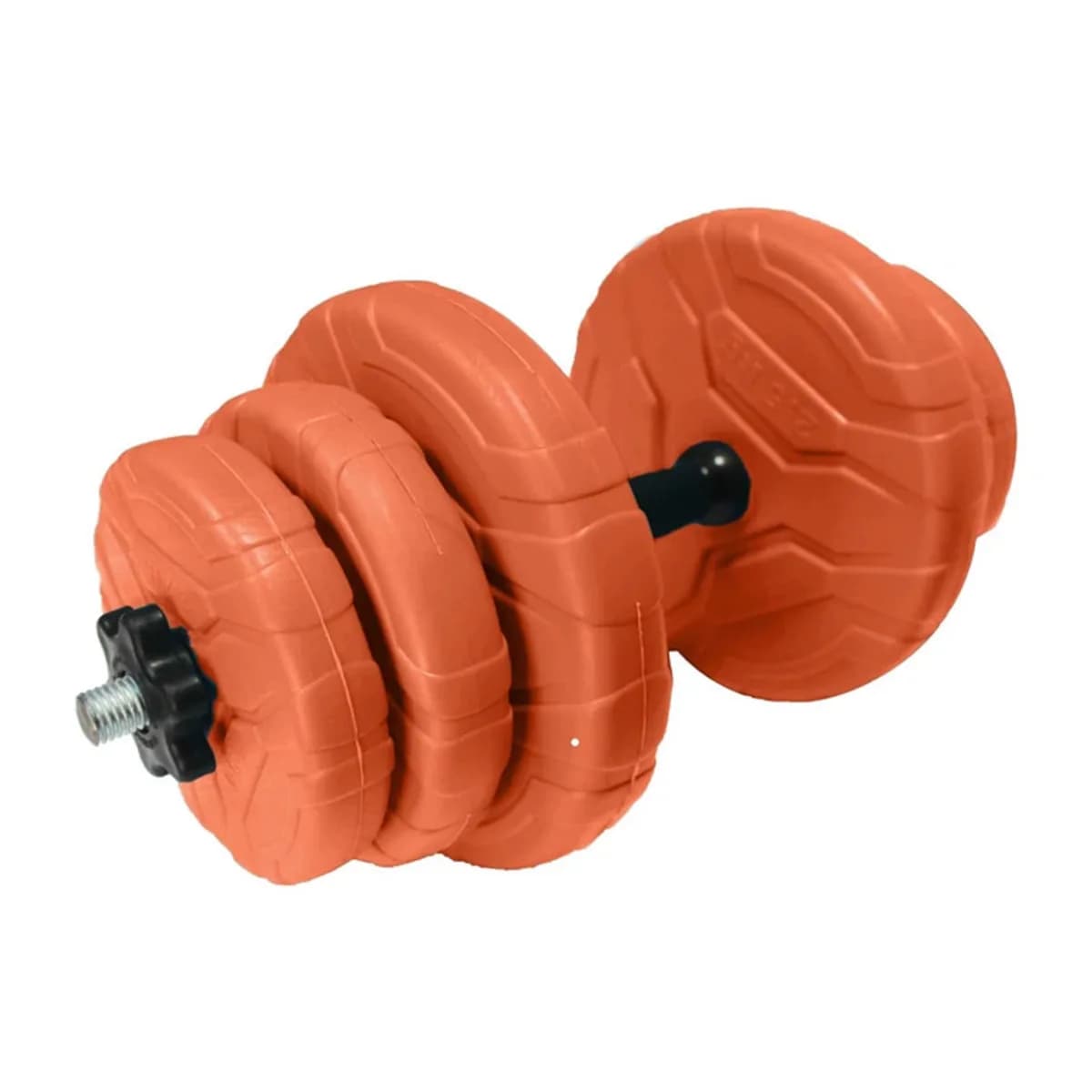 دمبل گرد رادیس فیت مدل DVP-7Mix One Handle وزن 7 کیلوگرم بسته یک عددی — نمای مورب، نارنجی
