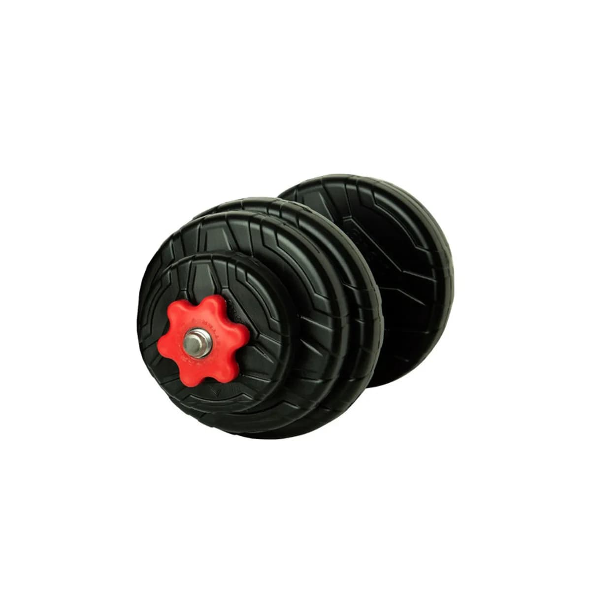 دمبل گرد قابل تنظیم وزن 6 کیلوگرم رادیس فیت مدل DVP-6Mix one handle بسته یک عددی — نمای مورب، مشکی