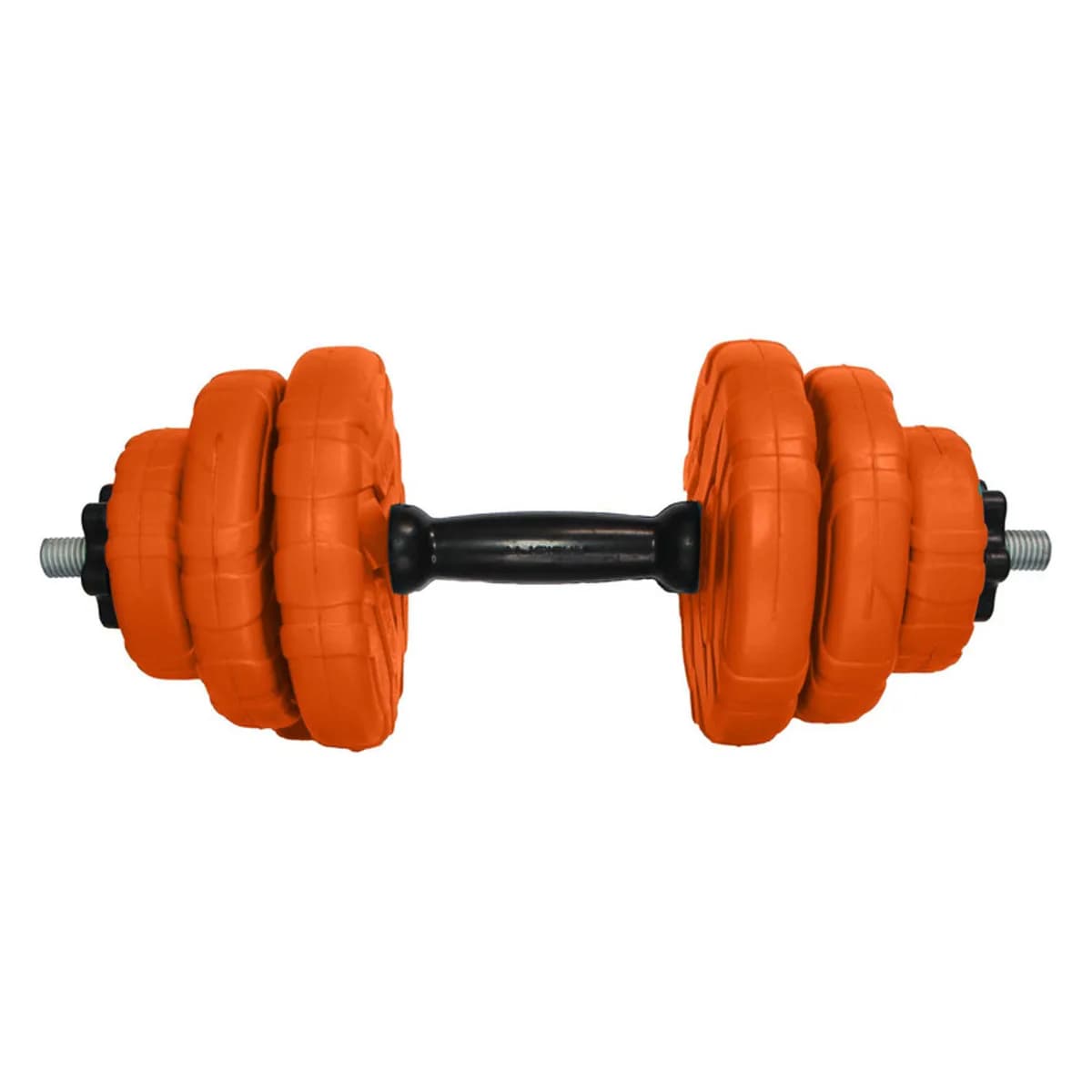 دمبل گرد قابل تنظیم وزن 6 کیلوگرم رادیس فیت مدل DVP-6Mix one handle بسته یک عددی — نمای کنار، نارنجی