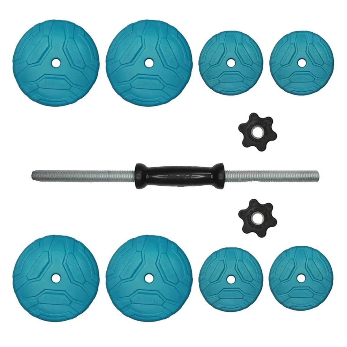 دمبل گرد قابل تنظیم 16 کیلوگرم رادیس فیت مدل DVP16-Mix1-one handle بسته یک عددی — قطعهها، فیروزهای