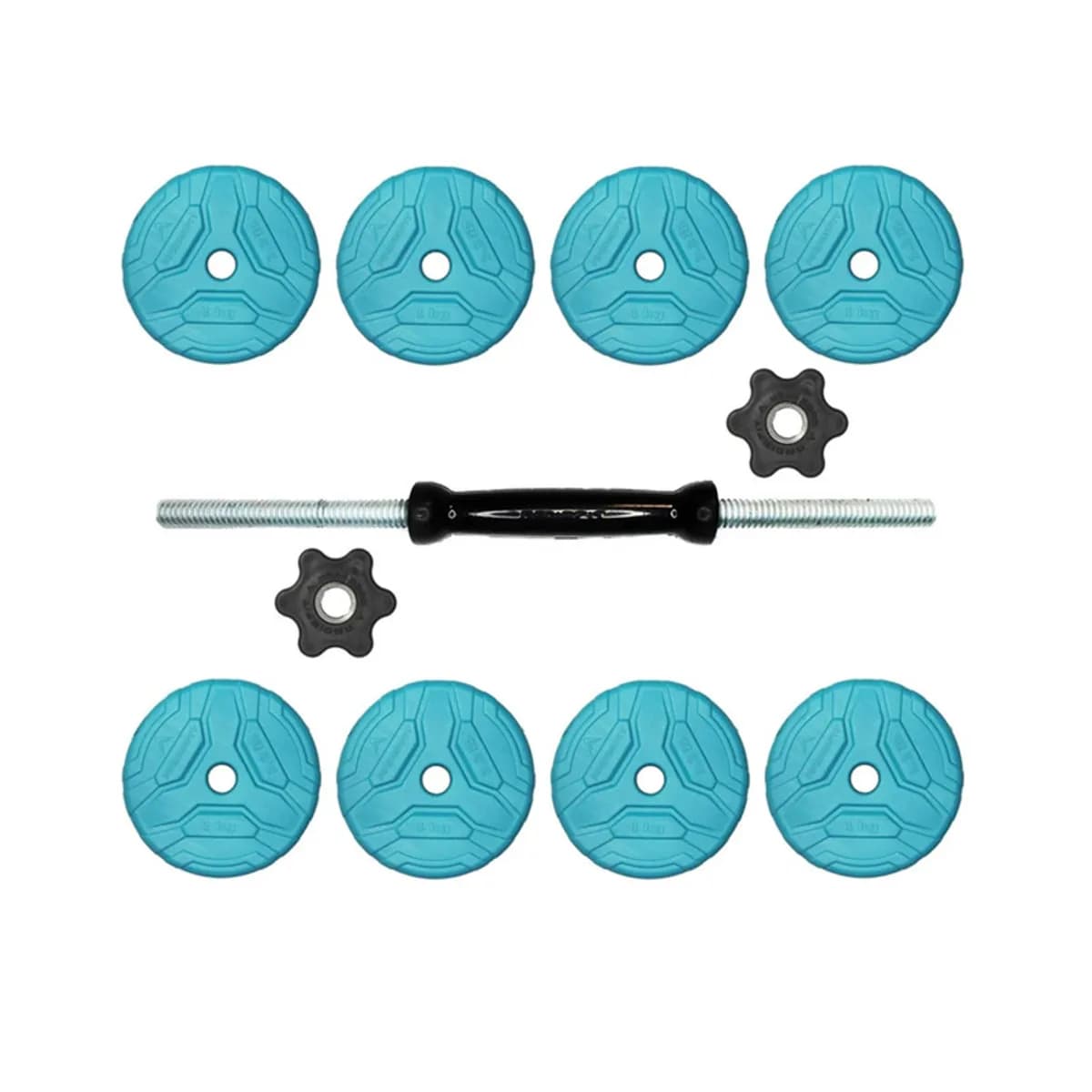دمبل گرد قابل تنظیم 8 کیلوگرم رادیس فیت مدل DVP8-1000 One Handle بسته یک عددی — قطعهها، فیروزهای